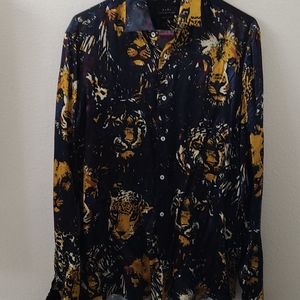 ZARA Men Lion All Over Print Made In Spain Sz M